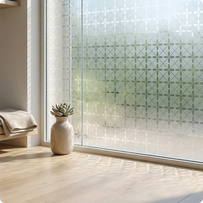 Imagem da pelicula decorativa Bold Floral numa sala 