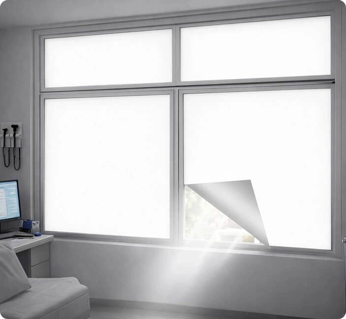 imagem ilustrativa de uma janela adesivada